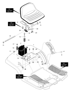 Part Location Diagram of 95249-860 Briggs and Stratton Seat Deck, Small